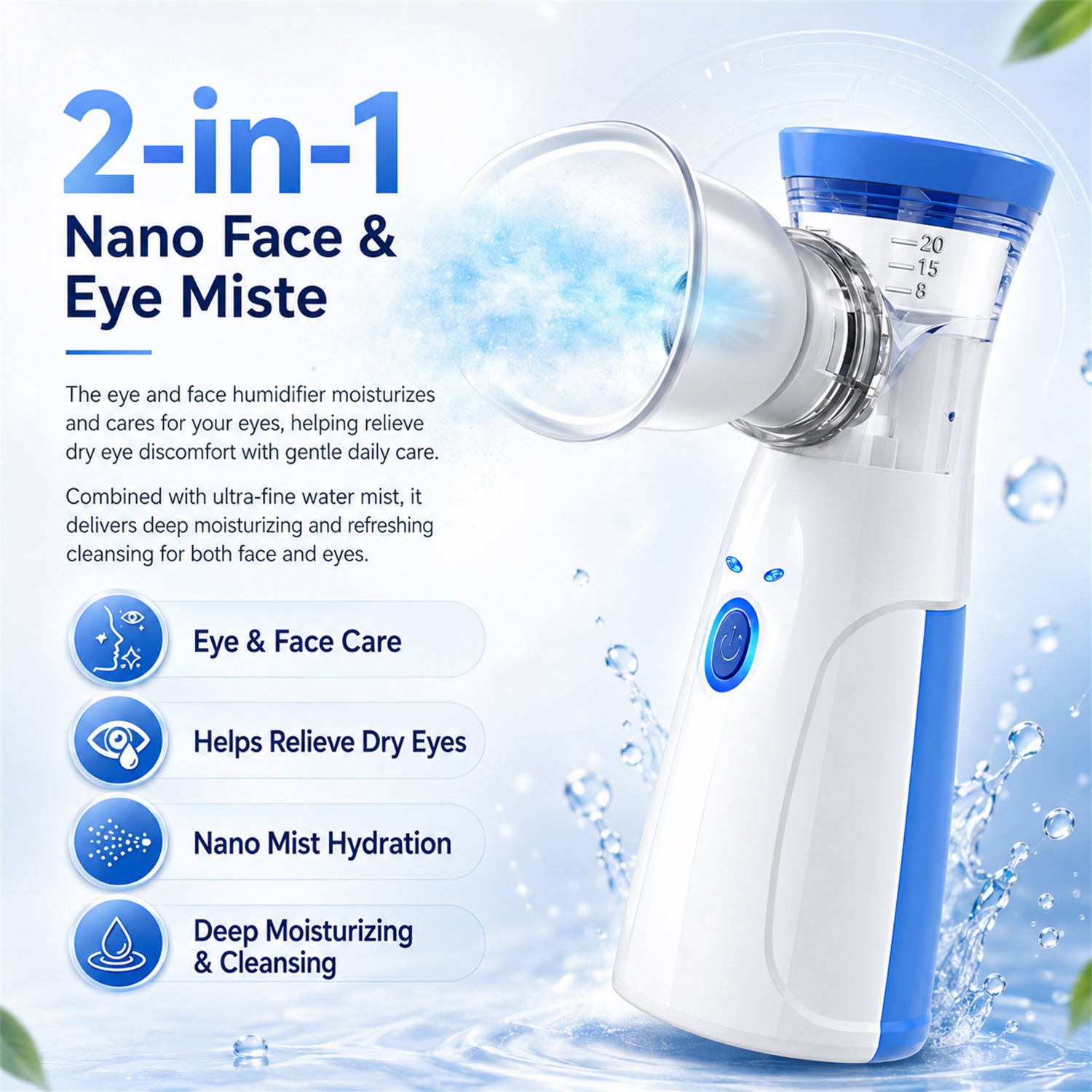 Face Steamer - Przenośny nawilżacz do twarzy Nano Mister,