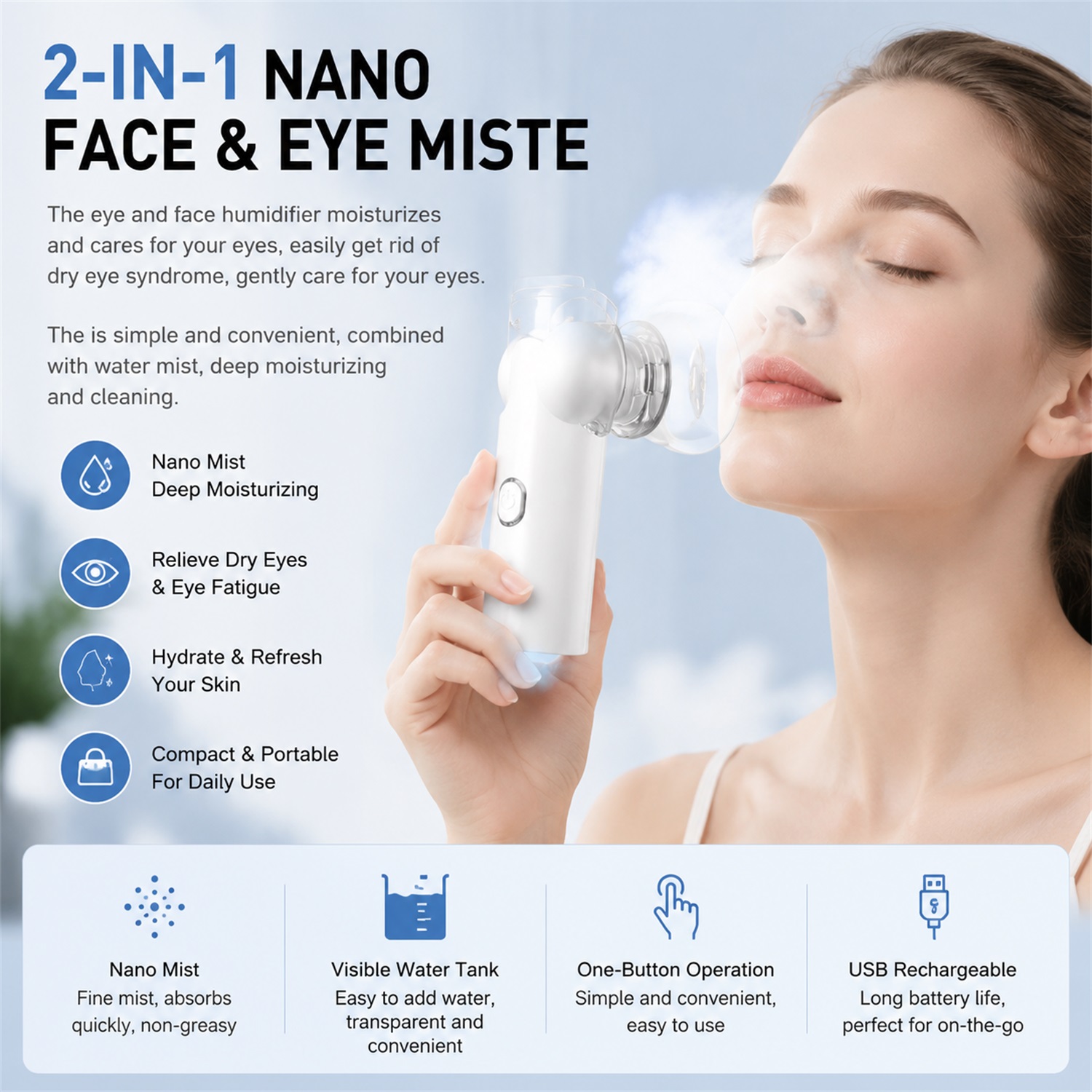 2-IN-1 Siatkowy Parownik do Tw – Face Steamer recenzja i cena