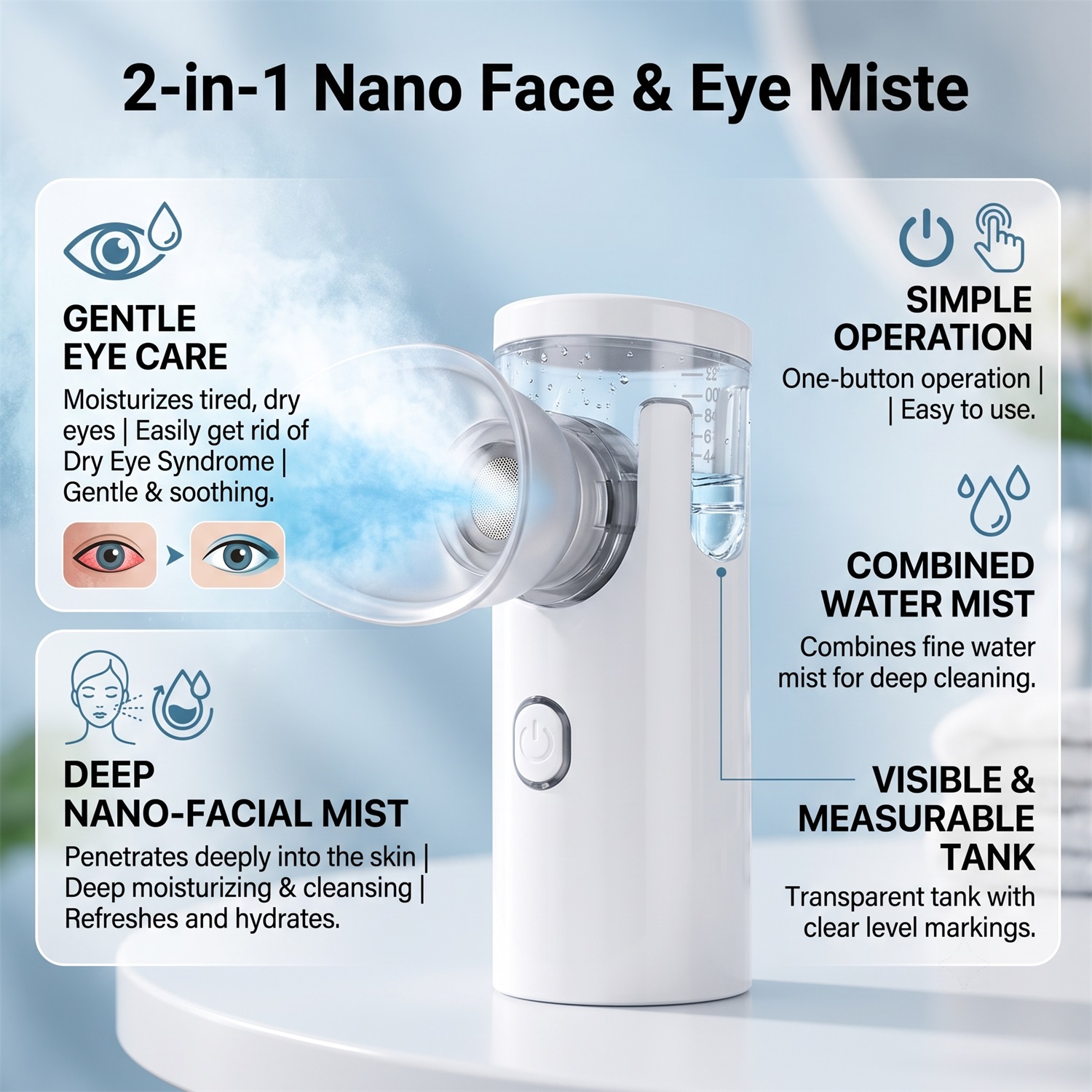 2-IN-1 Siatkowy Parownik do Tw – Face Steamer recenzja i cena